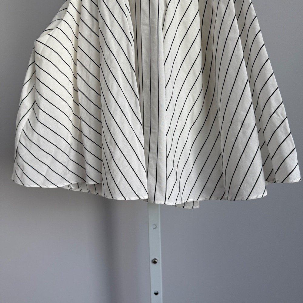C/MEO Collective Cotton Clean Coastal Office Siren Striped Halter Top M Ivory - Picture 3 of 8
